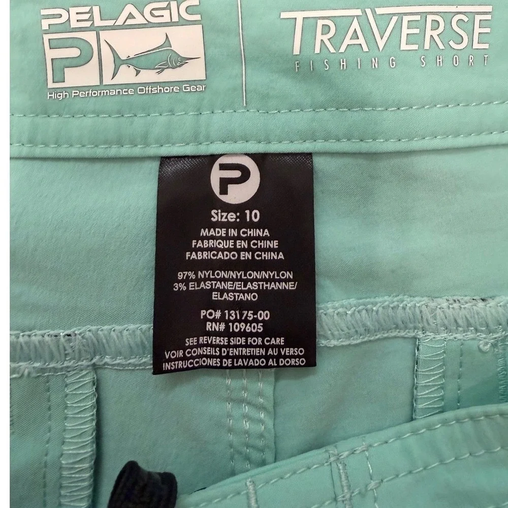 Pelagic Traverse Fishing Shorts Womens‎ 10 Mint Green Board Shorts